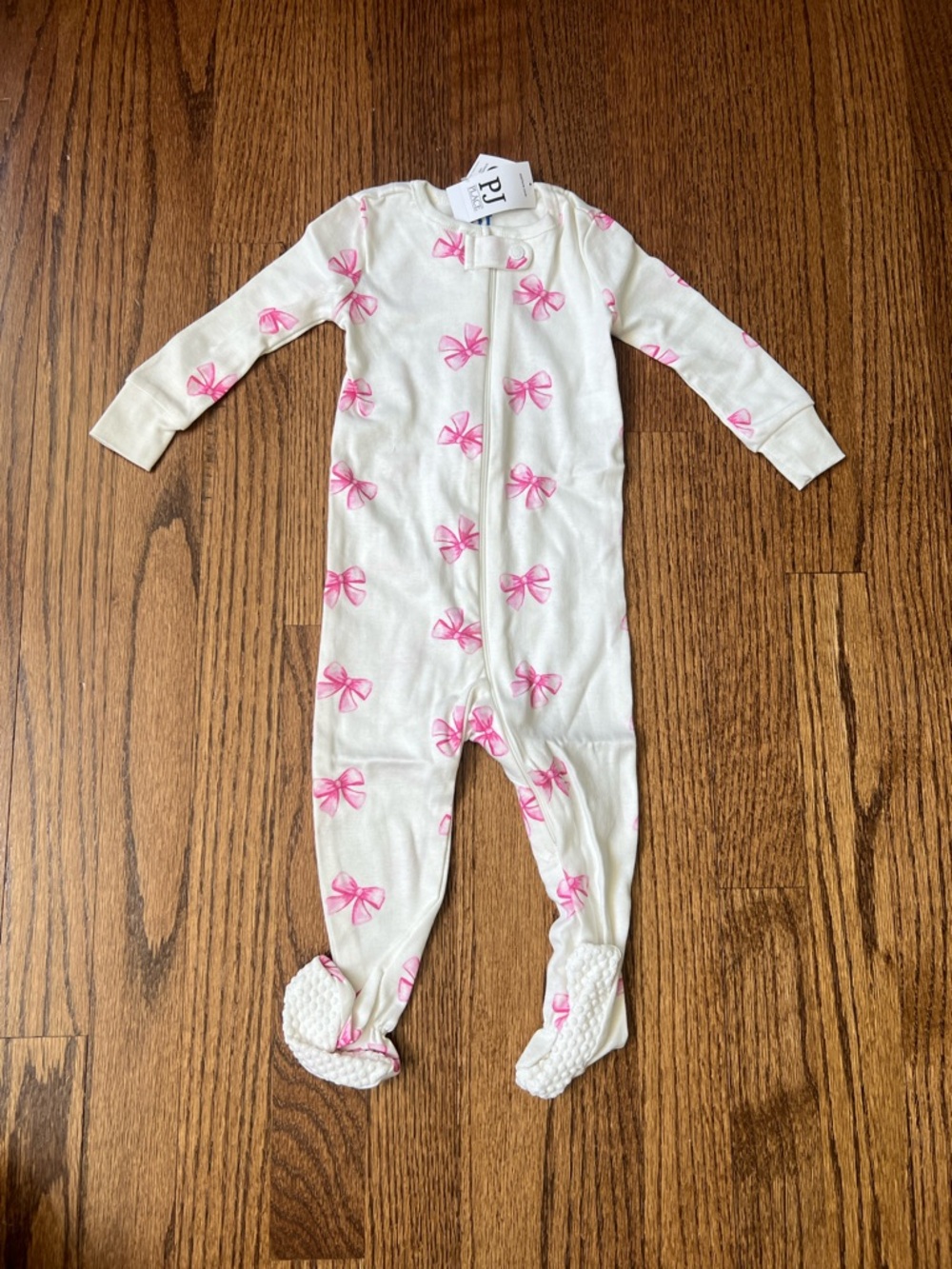NWT Footed Pajamas with Pink Bows